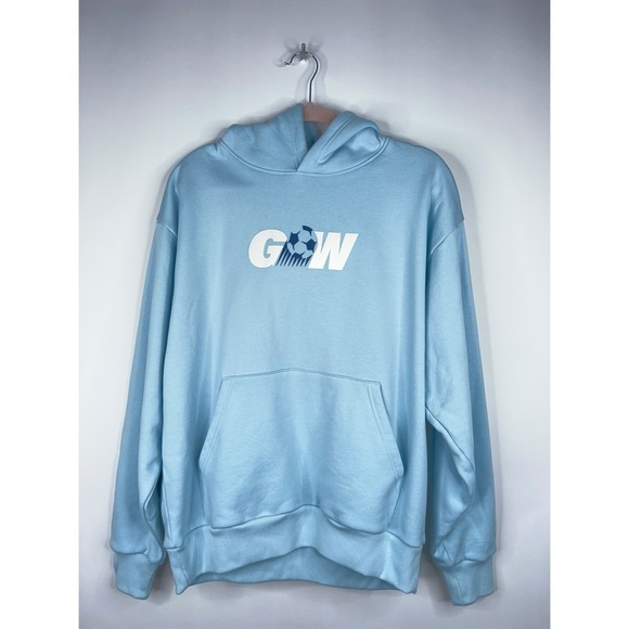Golf Wang Blue Soccer Logo Track Hoodie Light Blue Fleece Sweatshirt Size Large - Picture 1 of 10